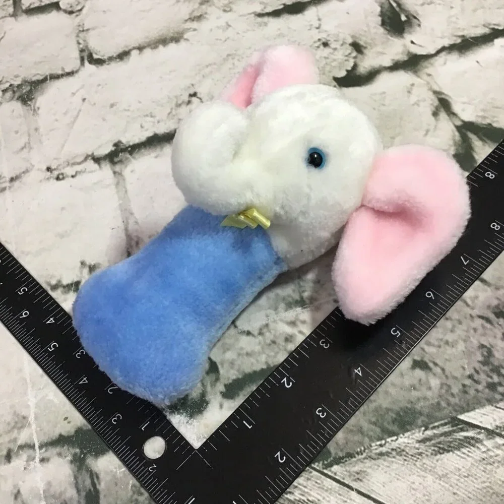 Vintage Eden Toys Plush Elephant Baby Rattle Soft Sensory Collectible‎ Toy